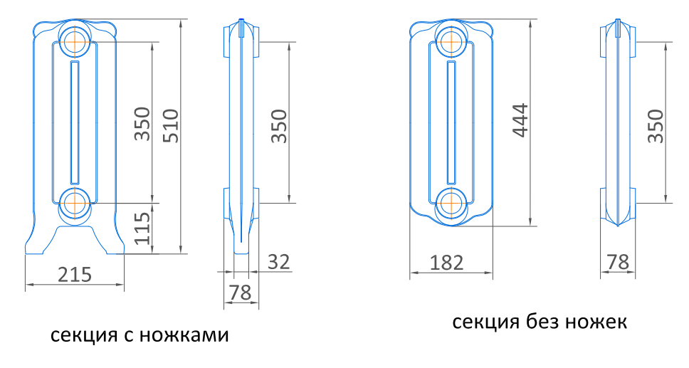 Радиатор чугунный Exemet Romantica 510/350 - 4 секции