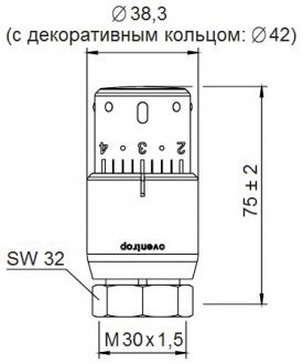 Терморегулятор (термостат) Oventrop Uni SH для радиаторов отопления, матовая сталь