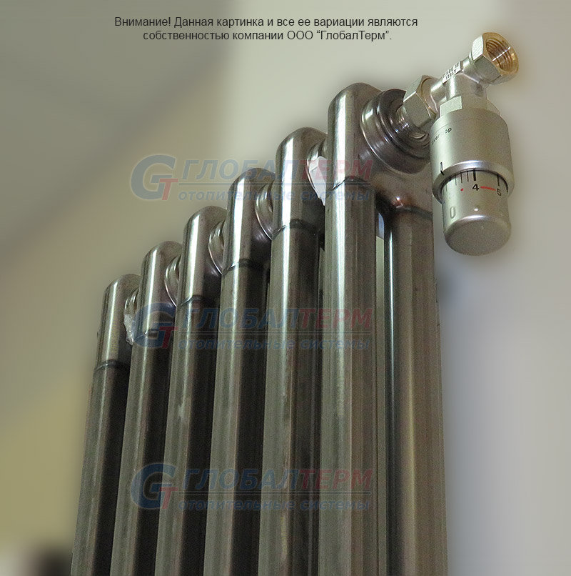 Вертикальный радиатор стальной трубчатый Purmo Delta Laserline 2180 / 6 секций, боковое подключение (AB), цвет Technoline