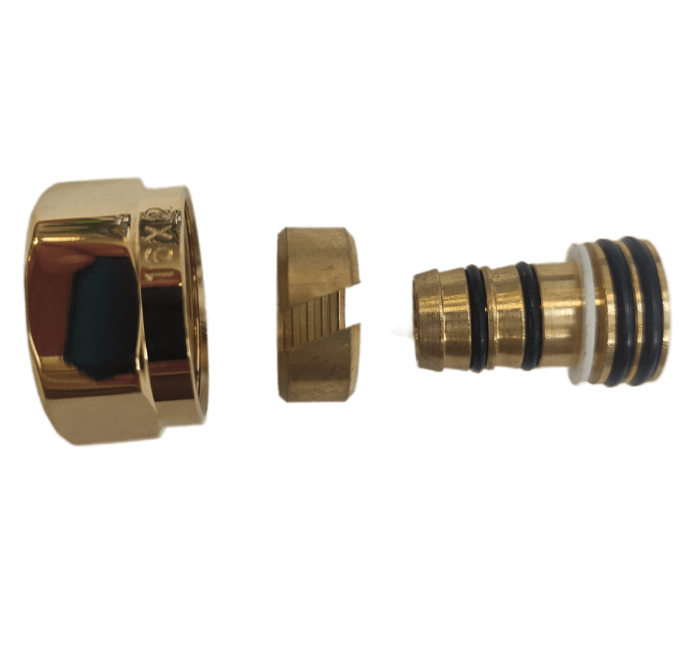 Резьбовое соединение для пластиковых труб Schlosser GW М22x1,5 x 16x2 золотое