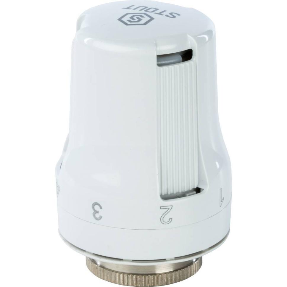 Терморегулятор (термостат) жидкостный Stout M30x1,5 мм. для радиаторов отопления, белый