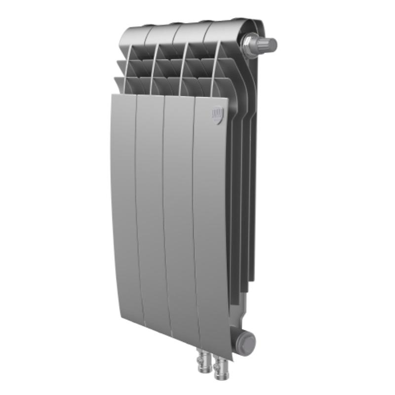 Радиатор биметаллический RoyalThermo BiLiner 500 VR / Silver Satin (серебристый) - 4 секции