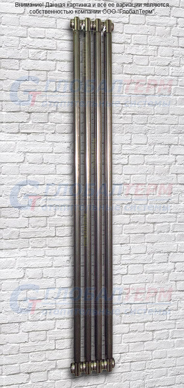 Вертикальный радиатор стальной трубчатый Purmo Delta Laserline 2180 / 4 секции, боковое подключение (AB), цвет Technoline