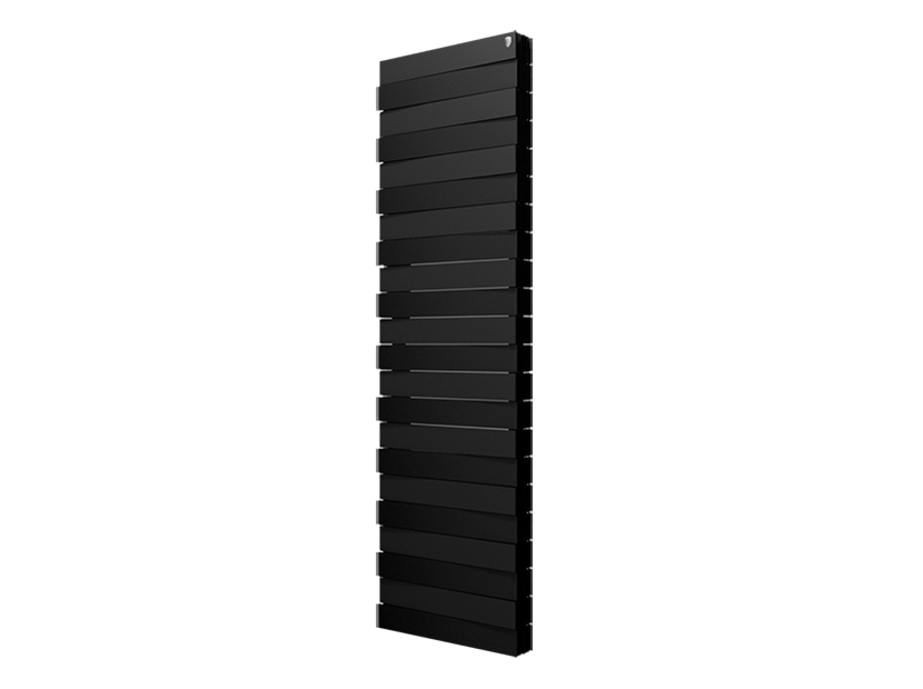 Радиатор биметаллический RoyalThermo PianoForte Tower / Noir Sable (черный) - 22 секции + Комплект креплений