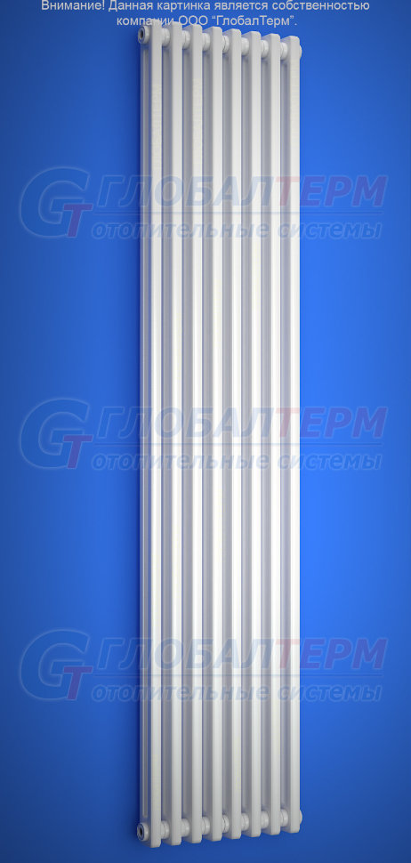 Вертикальный радиатор стальной трубчатый Purmo Delta Laserline 2180 / 8 секций, боковое подключение (AB)