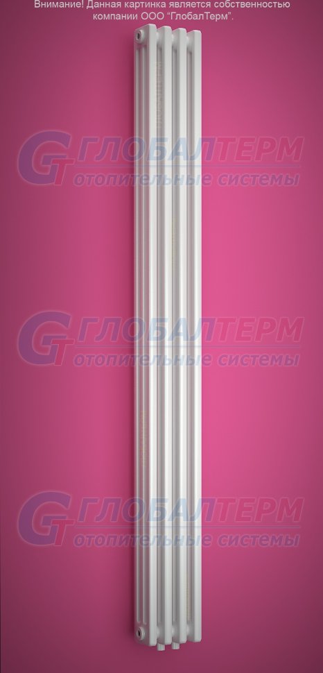 Вертикальный стальной трубчатый радиатор Purmo Delta Laserline 3180 / 4 секции, нижнее центральное подключение (ML), без вентиля