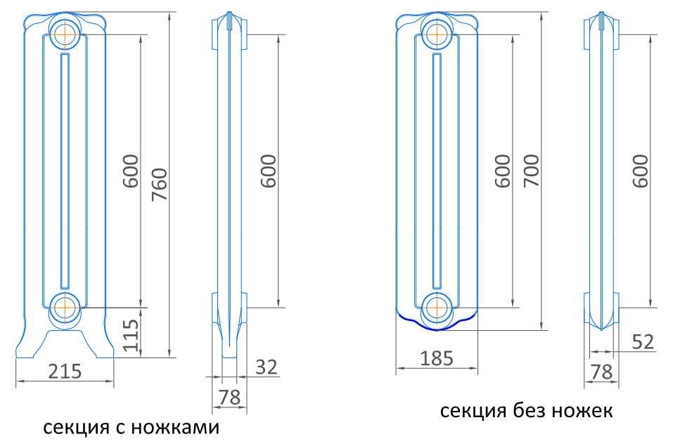 Радиатор чугунный Exemet Romantica 760/600 - 4 секции