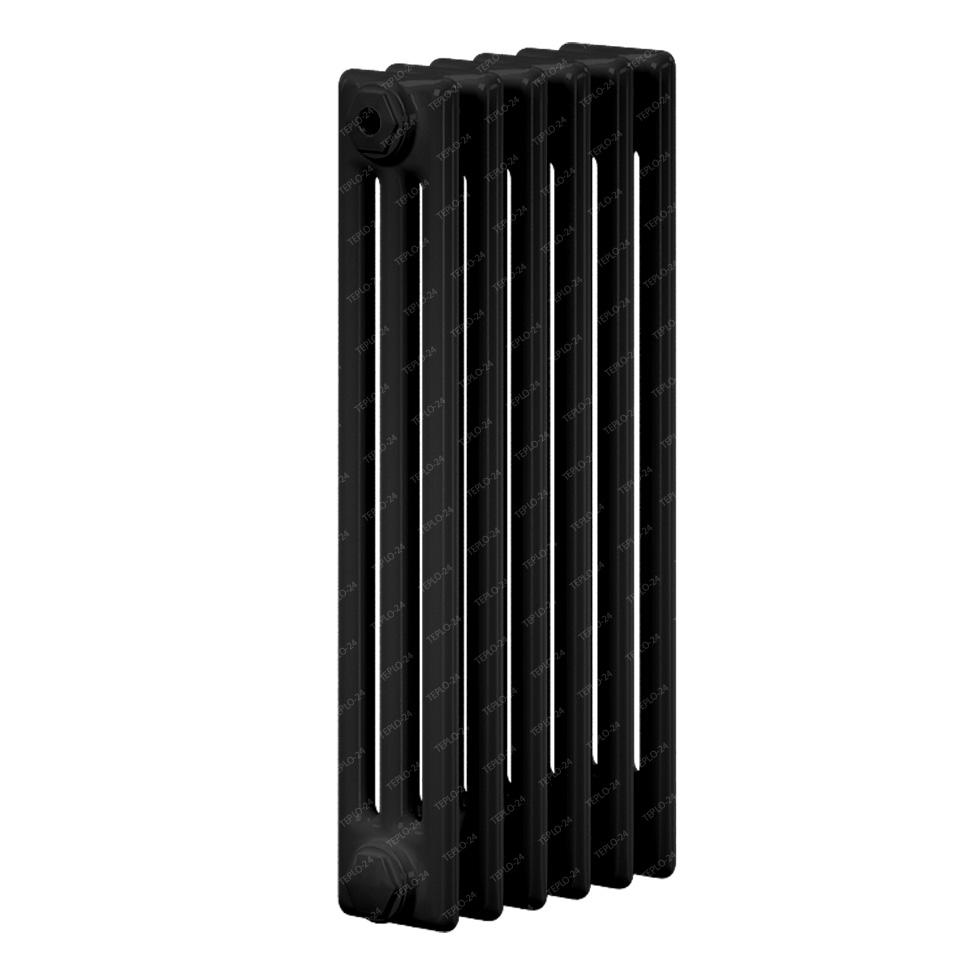 Радиатор стальной трубчатый Zehnder Charleston 3057 / 6 секций, цвет черный (RAL 9005), боковое подключение