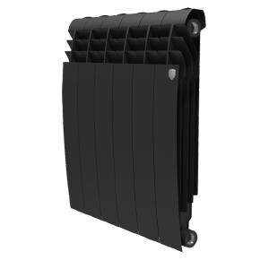 Радиатор биметаллический RoyalThermo BiLiner 500 / Noir Sable (черный) - 8 секций