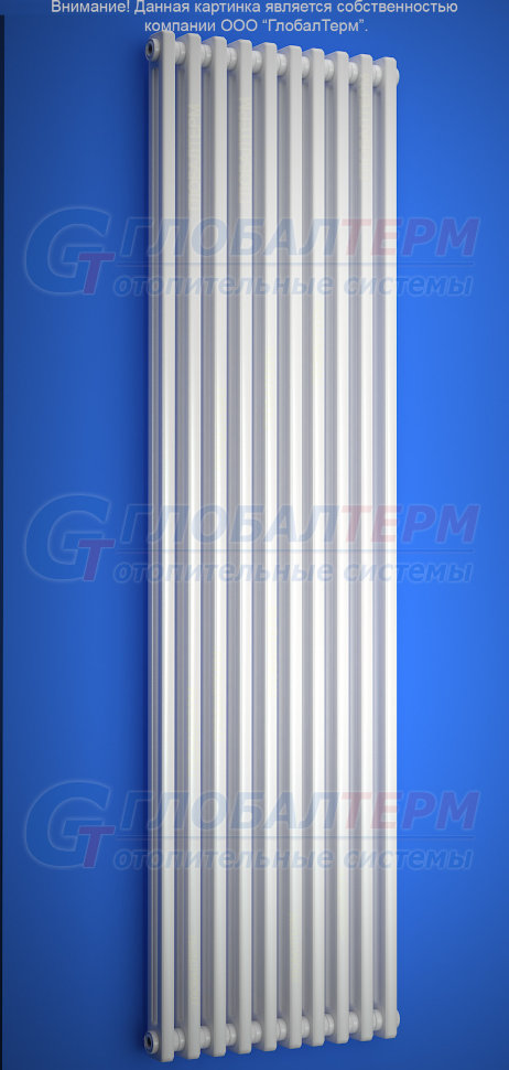 Вертикальный радиатор стальной трубчатый Purmo Delta Laserline 2180 / 10 секций, боковое подключение (AB)