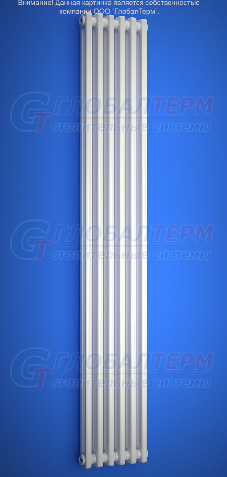 Вертикальный радиатор стальной трубчатый Purmo Delta Laserline 2180 / 6 секций, боковое подключение (AB)