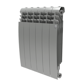 Радиатор биметаллический RoyalThermo BiLiner 500 / Silver Satin (серебристый) - 4 секции