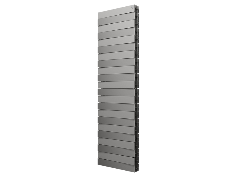 Радиатор биметаллический RoyalThermo PianoForte Tower / Silver Satin (серебристый) - 22 секции + Комплект креплений
