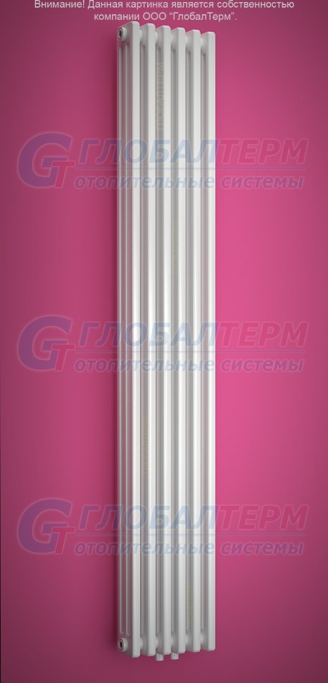 Вертикальный стальной трубчатый радиатор Purmo Delta Laserline 3180 / 6 секций, нижнее центральное подключение (ML), без вентиля