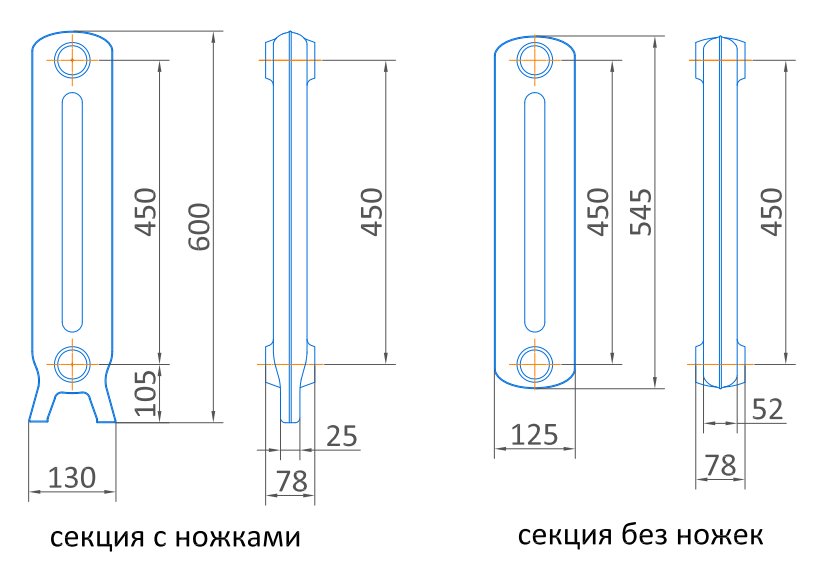 Радиатор чугунный Exemet Prince 600/450 - 4 секции
